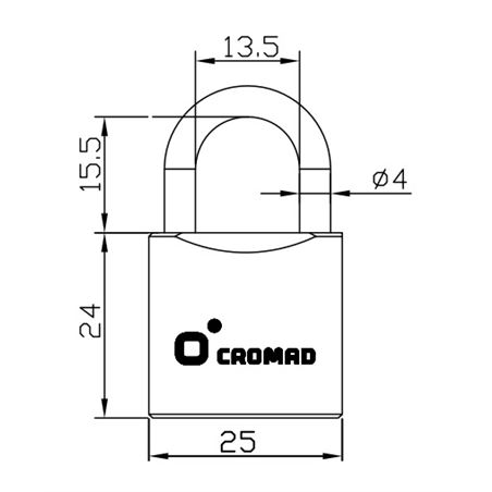 PACK 2 CANDADOS DE LATÓN 25MM 4 LLAVES CROMAD - CR1245-3