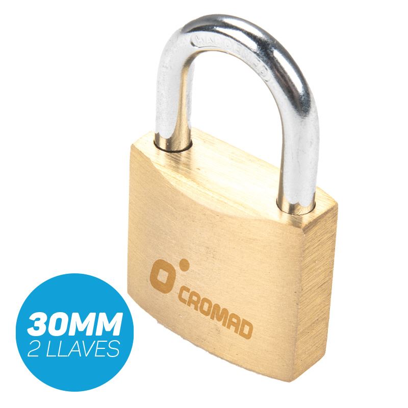 CANDADO DE LATÓN 30MM 2 LLAVES CROMAD - CR1246