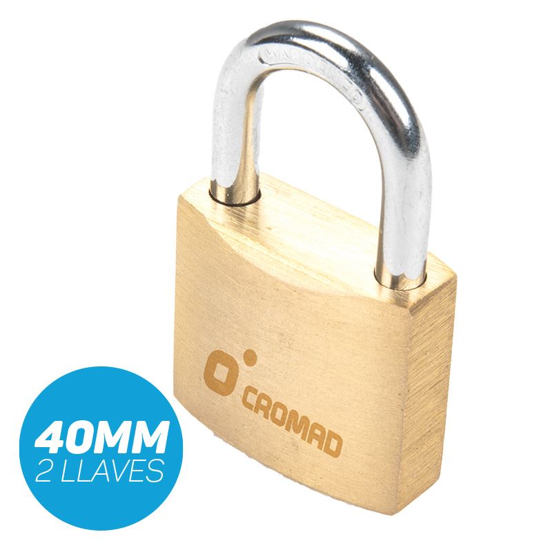 CANDADO DE LATÓN 40MM 2 LLAVES CROMAD - CR1247
