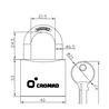 CANDADO DE LATÓN 40MM 2 LLAVES CROMAD - CR1247-3