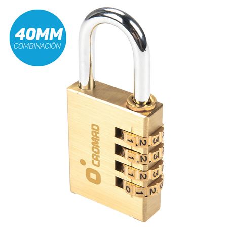 CANDADO COMBINACIÓN DE LATÓN 40MM CROMAD - CR1251