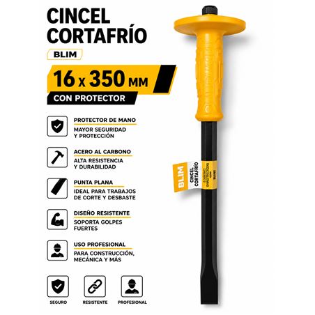 CINCEL CORTAFRÍO PLANO 16X350MM CON PROTECTOR BLIM - BL0588