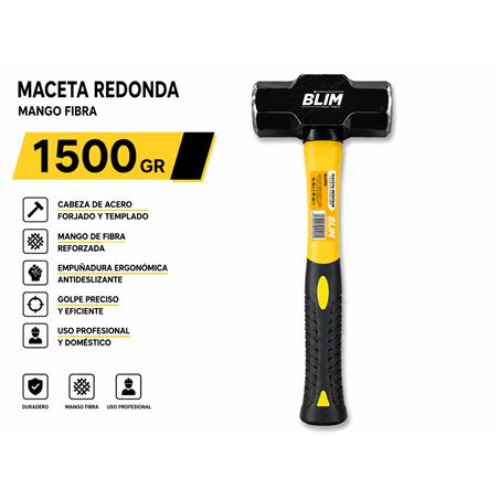 MACETA REDONDA 1500GR MANGO FIBRA BLIM - BL0579