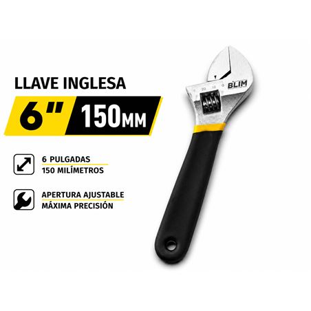 LLAVE INGLESA 6" 150MM CON MANGO RECUBIERTO BLIM - BL0562
