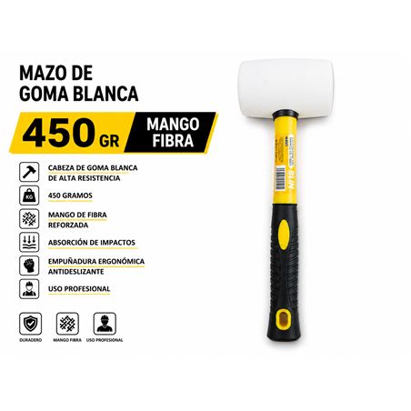 MAZO DE GOMA BLANCO 450GR. MANGO FIBRA BLIM - BL0568