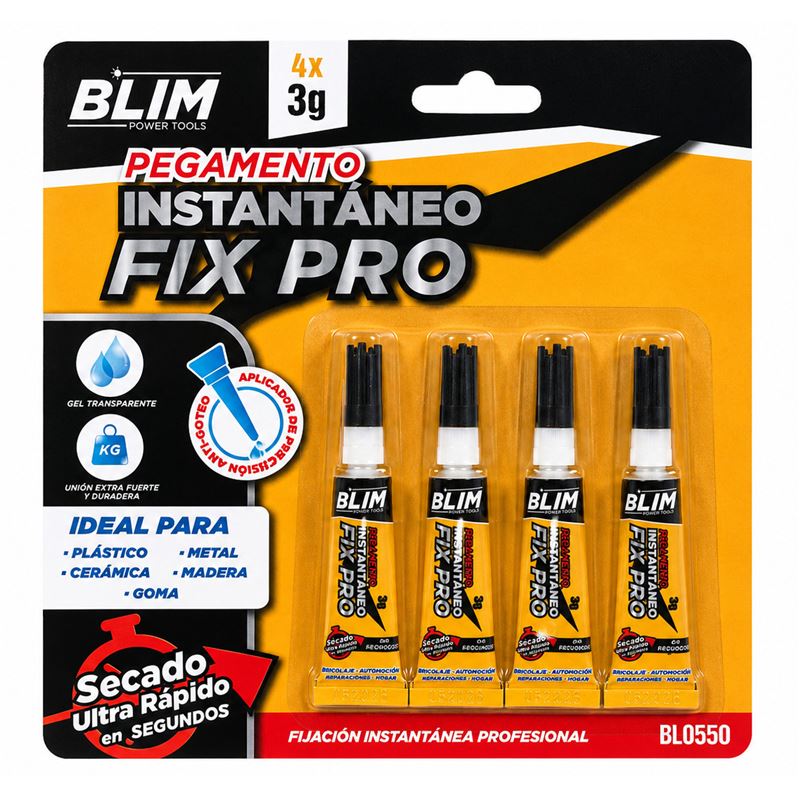 PEGAMENTO INSTANTÁNEO 4X3GR BLIM FIX PRO - BL0550