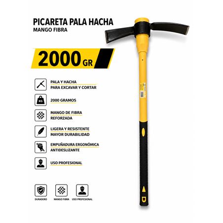 PICARETA PALA HACHA 2000GR MANGO FIBRA BLIM - BL0570