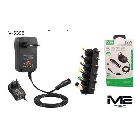 CARGADOR UNIVERSAL PARA DISPOSITIVOS ELECTRONICOS 3-12V 12W M2 - V-5358