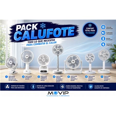 PACK VENTILADORES BATERIA RECARGABLES MUVIP - PACKCALUFOTE2