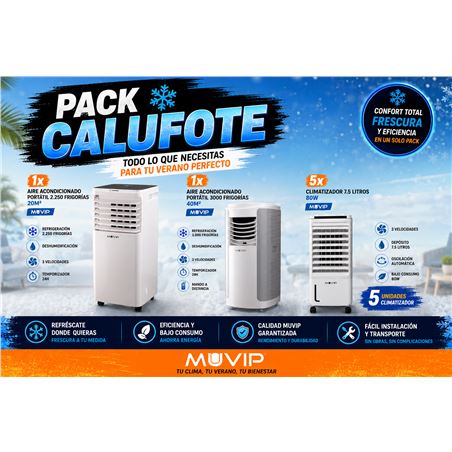 PACK AIRE ACONDICIONADO 2250 + AIRE ACONDICIONADO 3000 + 5 CLIMATIZADORES - PACKCALUFOTE1