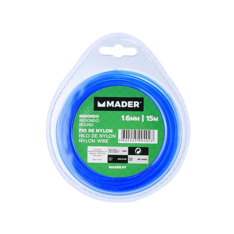 HILO DE NYLON REDONDO 1.6MM 15 METROS MADER - 90402