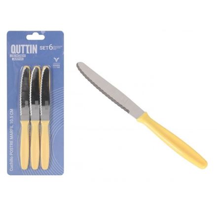 SET 6 CUCHILLOS SIERRA PARA POSTRE 10.5CM YVORY QUTTIN - QT-709609