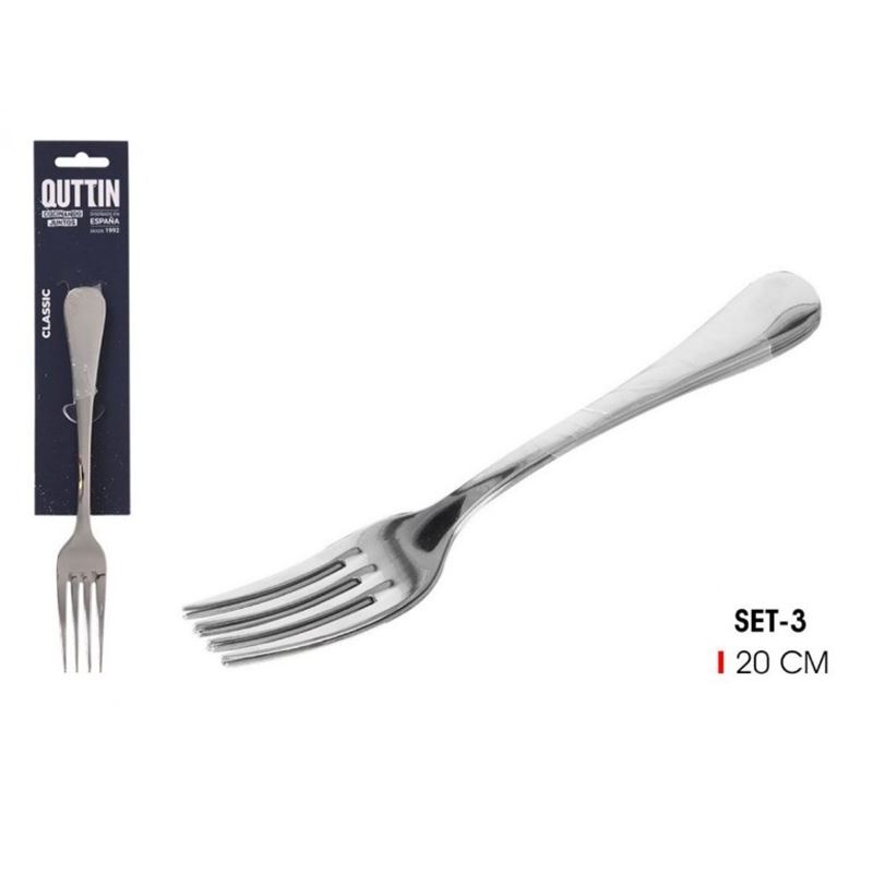 SET 3 TENEDORES MESA 2MM CLASSIC QUTTIN - QT-848B2007H