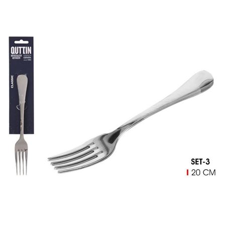 SET 3 TENEDORES MESA 2MM CLASSIC QUTTIN - QT-848B2007H