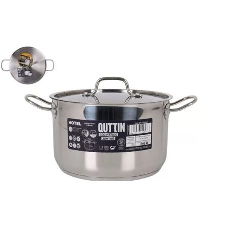 CACEROLA CON TAPA ACERO APTA PARA INDUCCION 6.5L QUTTIN - QT-878H424