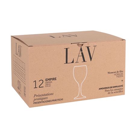 SET 12 COPAS DE VINO 245CC EMPIRE LAV - VB22285-1
