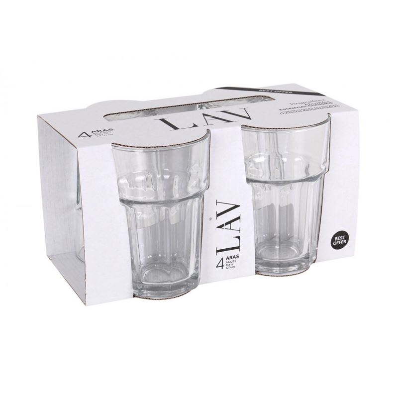SET 4 VASOS VIDRIO 365CC ARAS LAV - ZA20067R