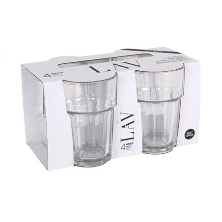SET 4 VASOS VIDRIO 365CC ARAS LAV - ZA20067R