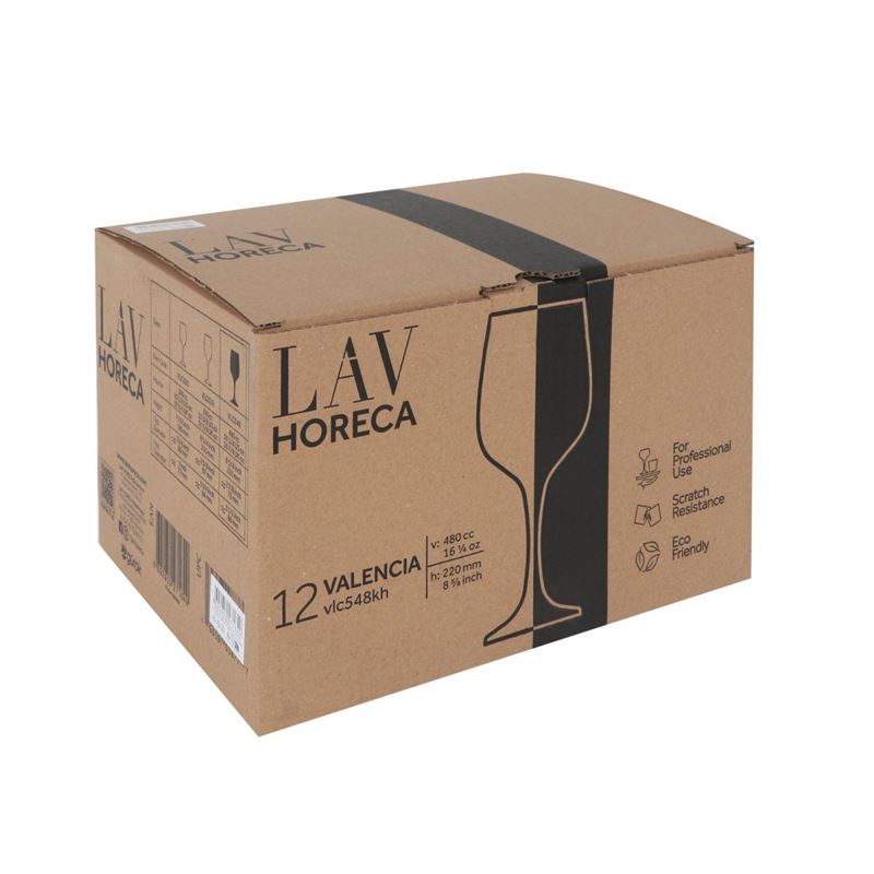 SET 12 COPAS VINO 480ML VALENCIA LAV HORECA - LH-VLC548R-1