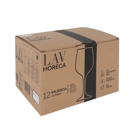 SET 12 COPAS VINO 480ML VALENCIA LAV HORECA - LH-VLC548R-1