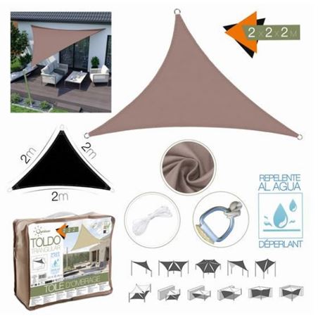 TOLDO TRIANGULAR 2X2X2 METROS TOPO CON BOSLA - 15818