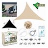 TOLDO TRIANGULAR 4X4X4 METROS BEIGE CON BOSLA - 13881