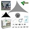 TOLDO TRIANGULAR 4X4X4 METROS GRIS CON BOSLA - 13883