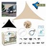 TOLDO TRIANGULAR 5X5X5 METROS BEIGE CON BOSLA - 228403