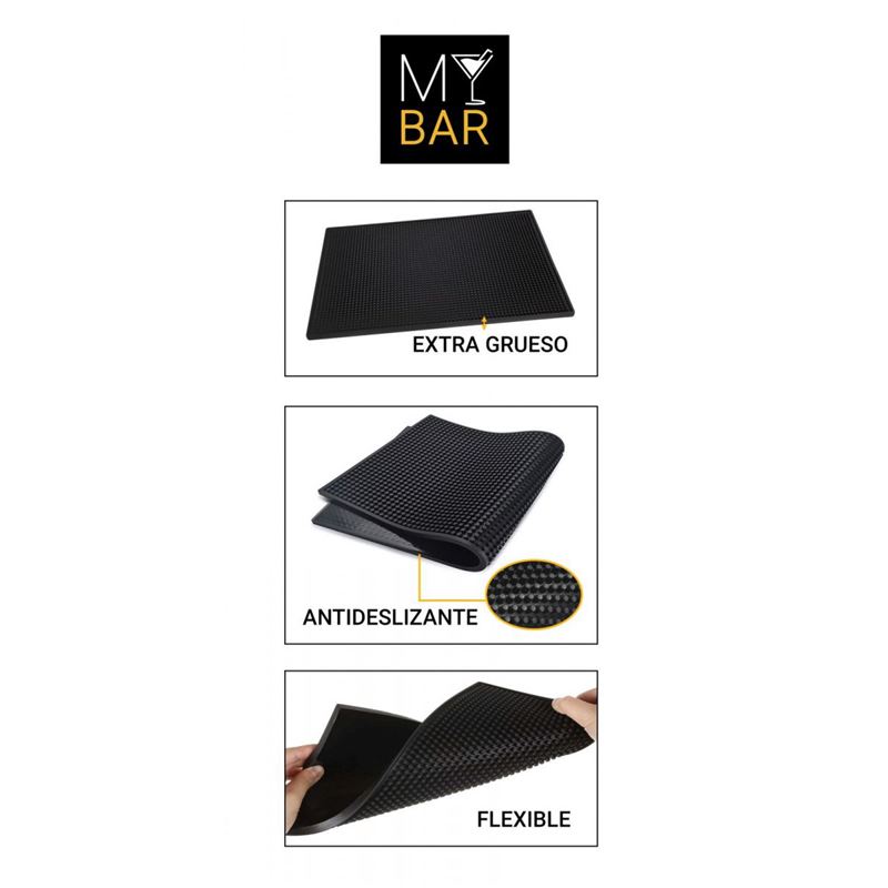 TAPETE ESCURRIDOR DE GOMA 45X30 PARA HOSTELERIA MY BAR - BQ01019977323-1