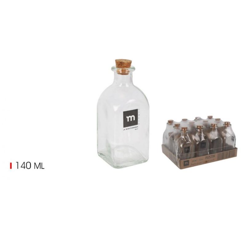 SET 12 TARROS CON TAPON DE CORCHO 140ML LA MEDITERRANEA - BE03030476196