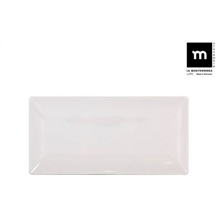 SET 18 FUENTES RECTANGULAR IVORY BRILLO 30X15CM LA MEDITERRANEA - B25013-2