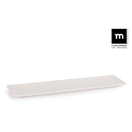 SET 24 FUENTES RECTANGULAR IVORY BRILLO 30X8CM LA MEDITERRANEA - B25014-1
