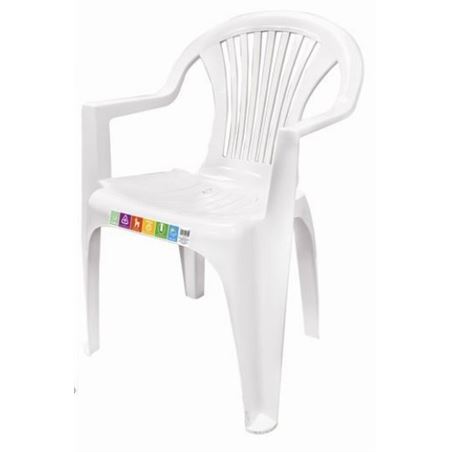 SILLA PLASTICA JARDIN CON REPOSABRAZOS BLANCA - 24705