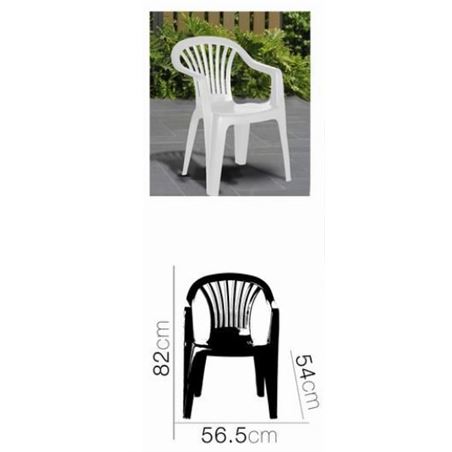 SILLA PLASTICA JARDIN CON REPOSABRAZOS BLANCA - 24705-1.JPG