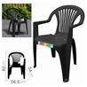 SILLA PLASTICA JARDIN CON REPOSABRAZOS ANTRACITA - 24706
