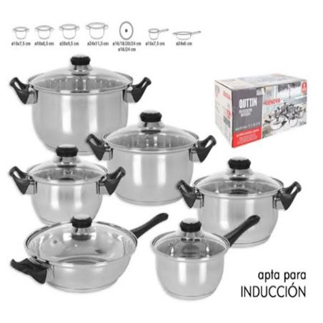 BATERIA DE COCINA 6 PIEZAS INDUCCION GENOVA QUTTIN - QT-4910212INE