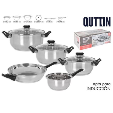 BATERIA DE COCINA 8 PIEZAS INDUCCION GENOVA QUTTIN - QT-4910208INE