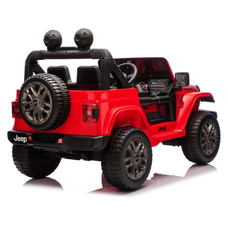 COCHE INFANTIL A BATERIA CON CONTROL REMOTO JEEP WRANGLER RUBICON ROJO - 33036-4
