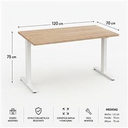 MESA DE OFICINA 120X70X75CM NOGAL CROMAD - CR1256