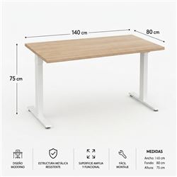 MESA DE OFICINA 140X80X75CM NOGAL CROMAD - CR1258