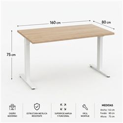 MESA DE OFICINA 160X80X75CM NOGAL CROMAD - CR1260
