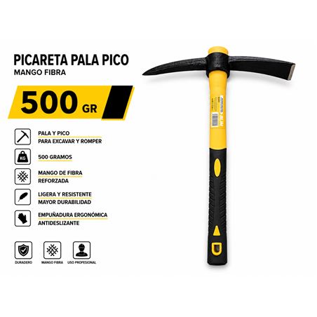PICARETA PALA PICO 500GR MANGO FIBRA BLIM - BL0571