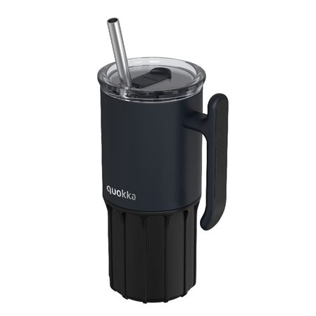 TAZA TERMO ACERO INOX 720ML CON BASE SILICONA UMI BLACK QUOKKA - 40091Q