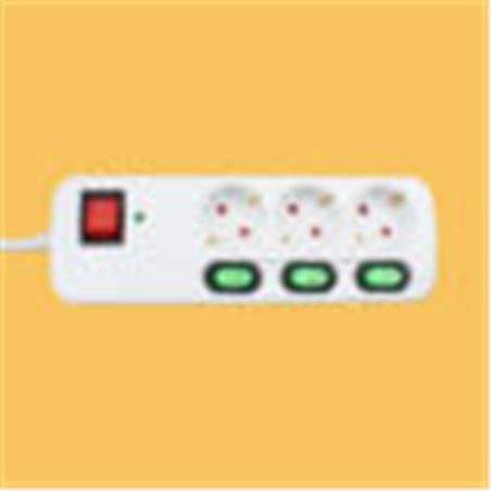 BASE MULTIPLE 3 ENCHUFES CON INTERRUPTORES - TMUAD553-1