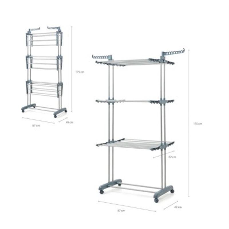 TENDEDERO VERTICAL CON RUEDAS 24 BARRAS 40KG INNOVAGOODS - V0103921