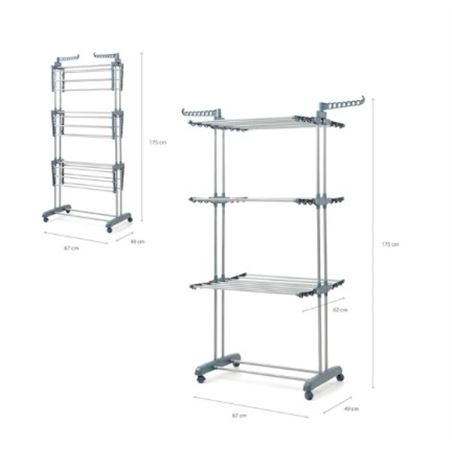 TENDEDERO VERTICAL CON RUEDAS 24 BARRAS 40KG INNOVAGOODS - V0103921