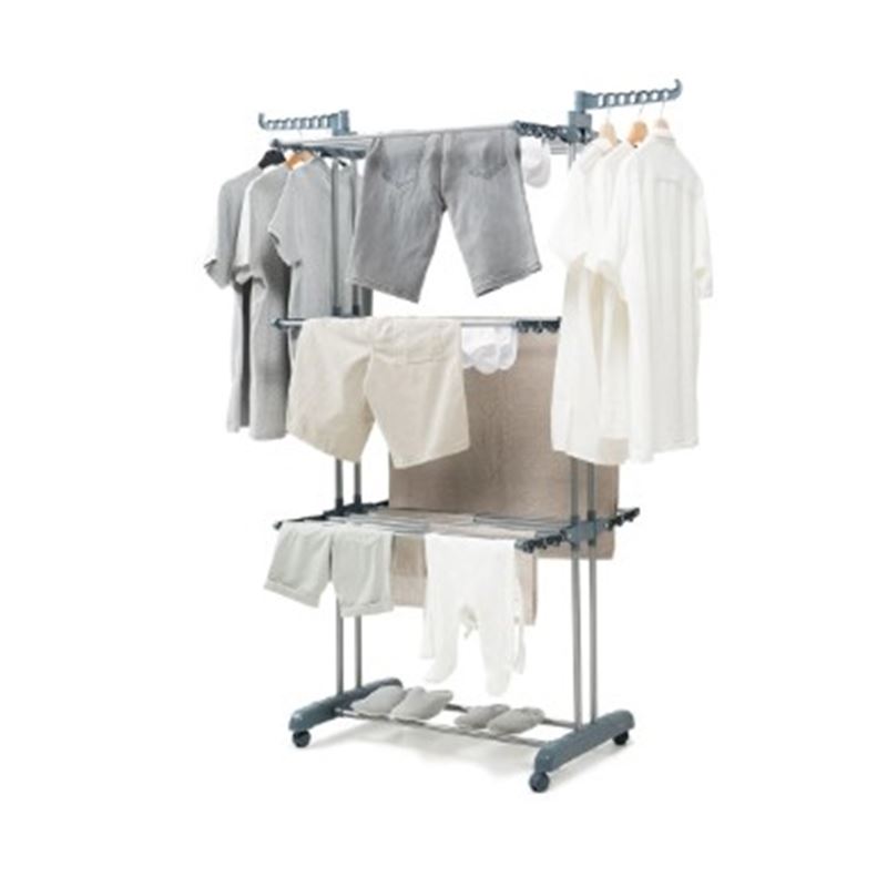 TENDEDERO VERTICAL CON RUEDAS 24 BARRAS 40KG INNOVAGOODS - V0103921-1