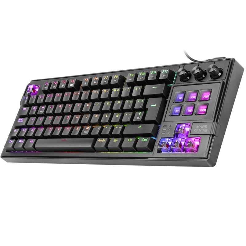 TECLADO MECANICO MARS GAMING CON SMART DECK NEGRO MK-MASTER - MKMASTERES-1