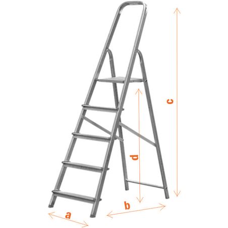 ESCALERA ALUMINIO 6 PELDAÑOS MADER - 10049MA-1