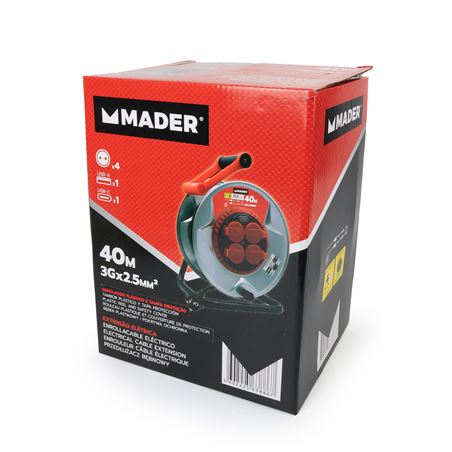 ENROLLACABLE METAL CON TAPAS 40 METROS 3GX2.5MM MADER - 63886-5